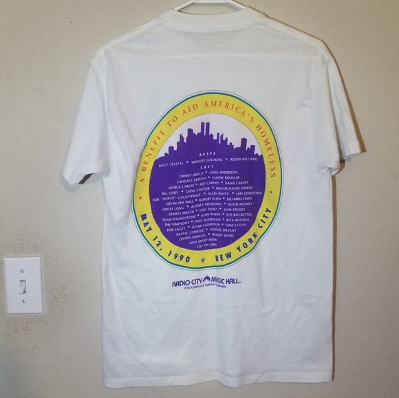 Vintage 90s Comic Relief Tee Robin Williams, Whoopi Goldberg etc... - Picture 2 of 6